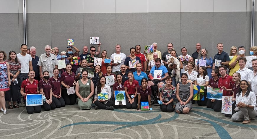 A photo of participants at the 2022 Gold Coast Aphasia Camp