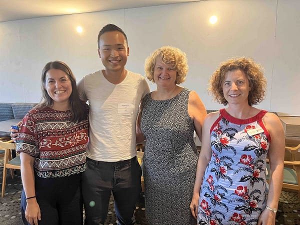 Photo of Matt Fong, Speech Pathologist at Independent Rehabilitation Services and colleagues at 2022 Aphasia Camp