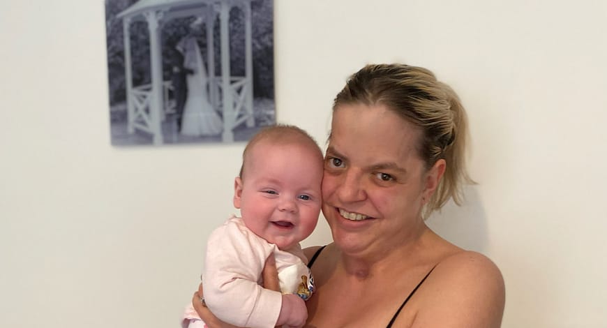 Photo of Diane and her baby, a client of Independent Rehabilitation Services